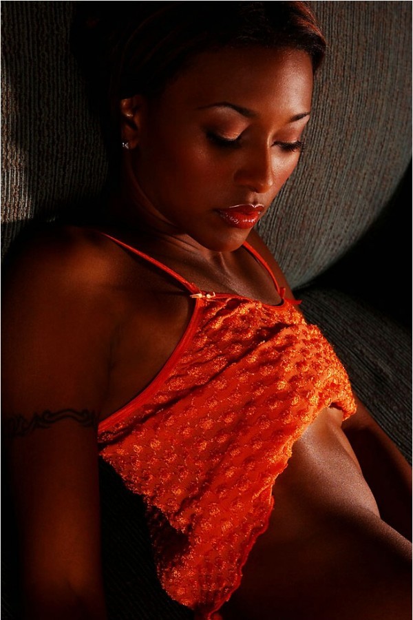 Sweet Nicole Narain, is a true stunner in her orange lingerie outfit. #71029249