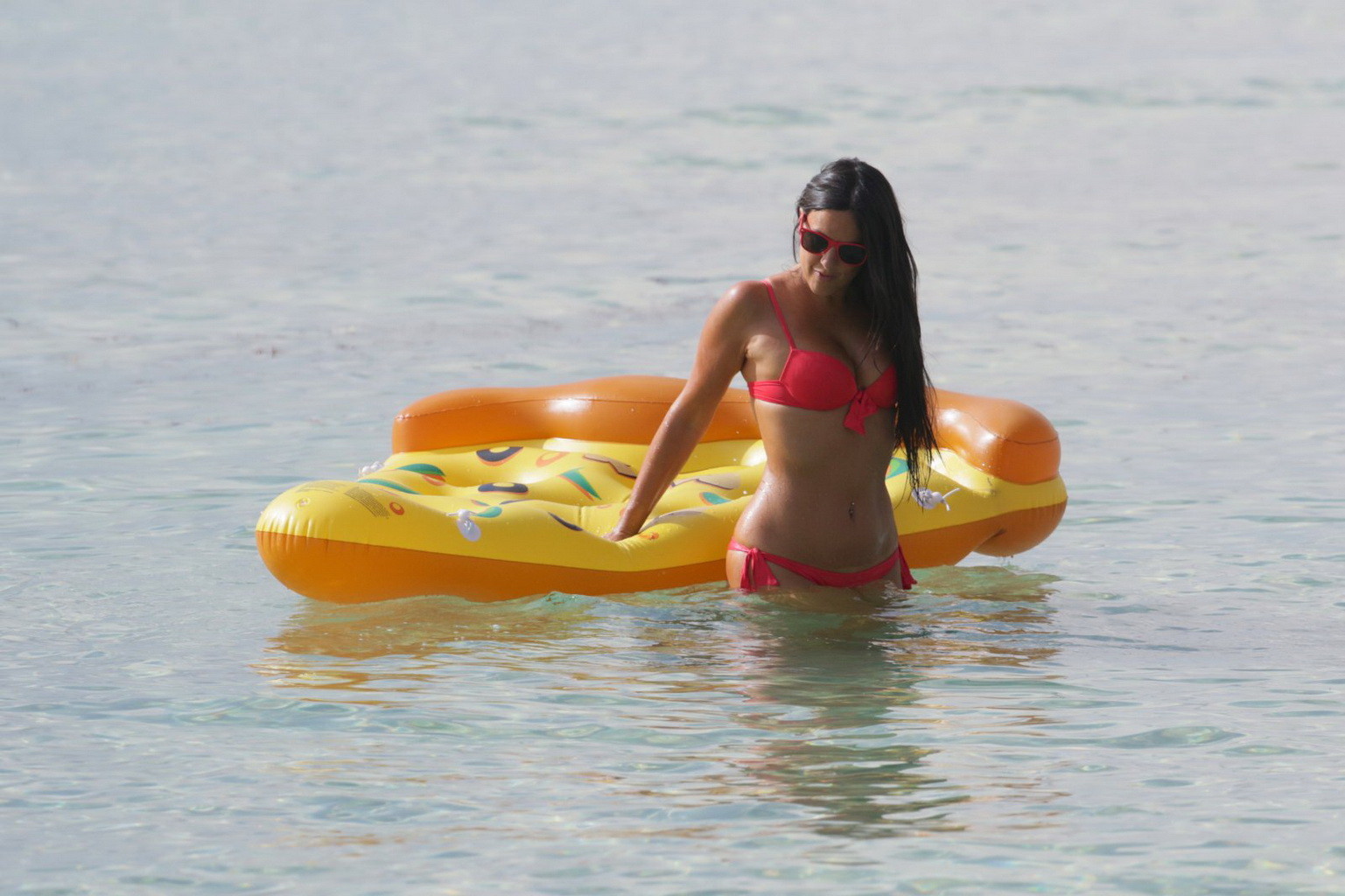 Claudia Romani showing her perfect booty in tiny red bikini #75156774