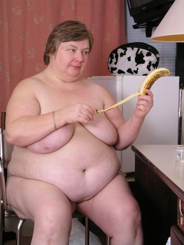 Bbw granny with big boobs eating bananas #75569000