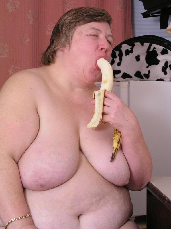 Bbw granny with big boobs eating bananas #75569013