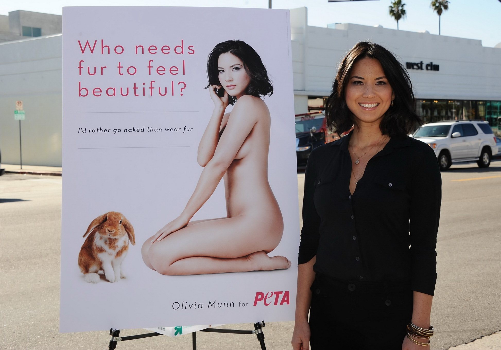 Olivia Munn fully nude but hiding for the new PETA ad campaign #75276611