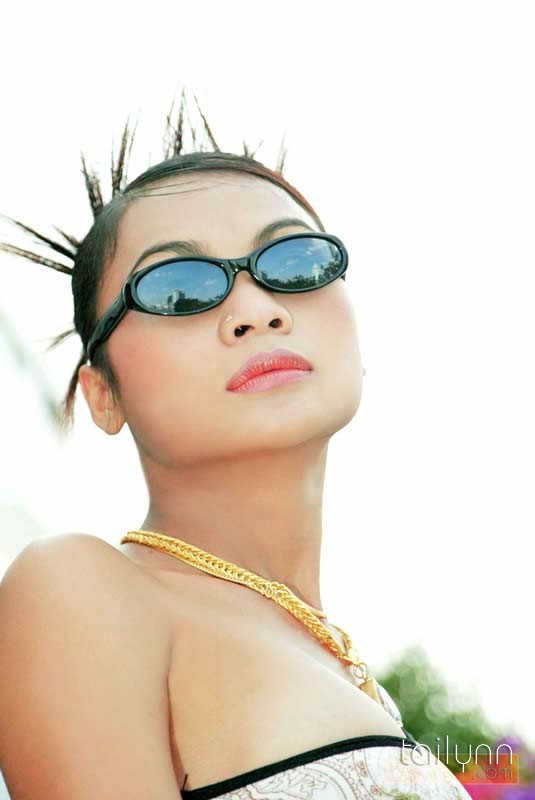 Glamour Thai model Tailynn poses outdoors #67855907