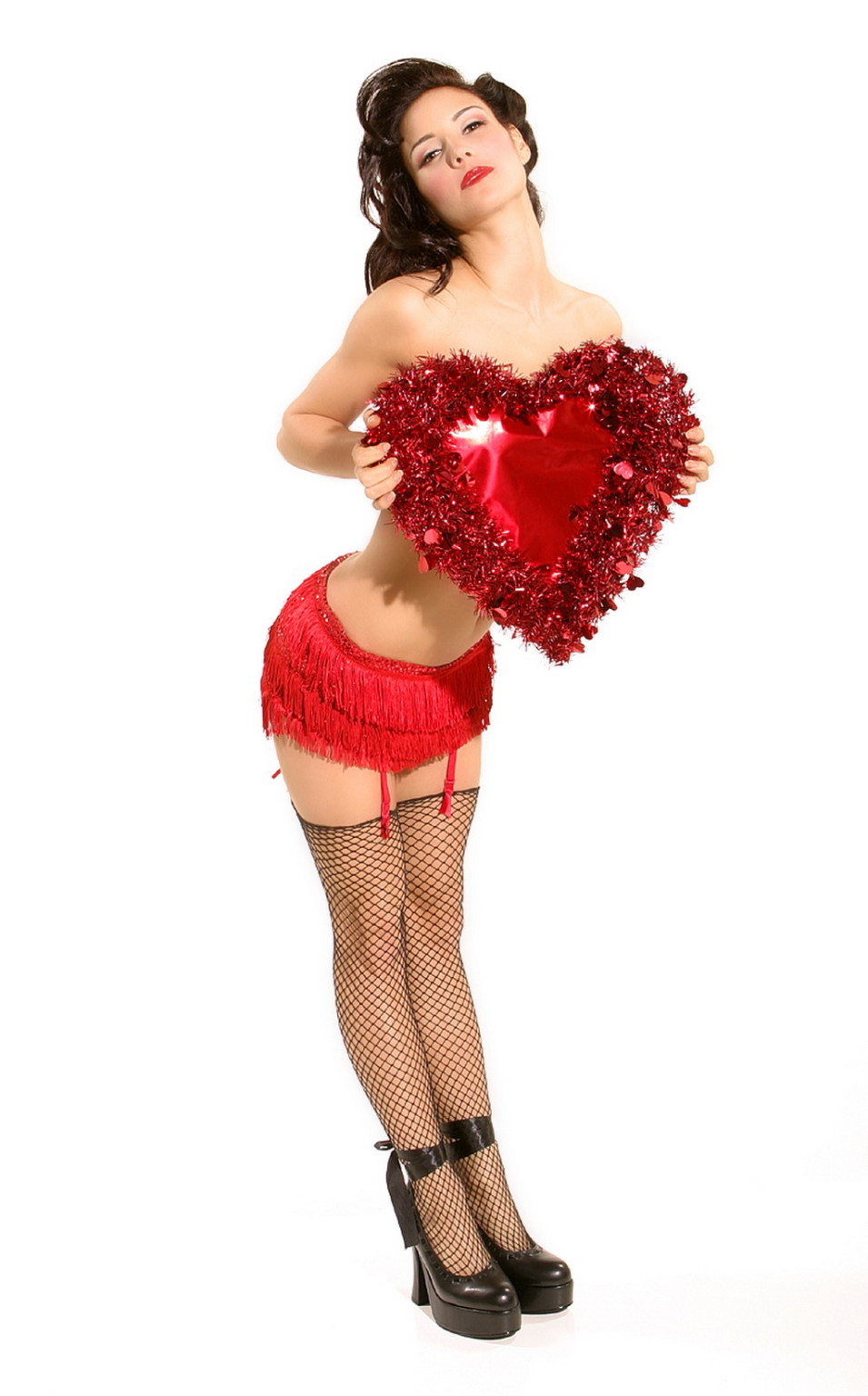 Staci Flood zeigt ihren kurvigen Körper in Dessous und Netzstrümpfen bei einem Pinup-Event
 #75228609