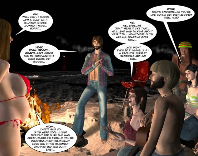 Hippy orgy on public beach 3D xxx comics anime #69428377