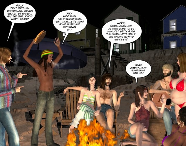 Hippy orgy on public beach 3D xxx comics anime #69428387