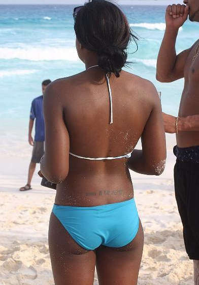 Candid photos taken of hot black babes taken at a beach #73352950