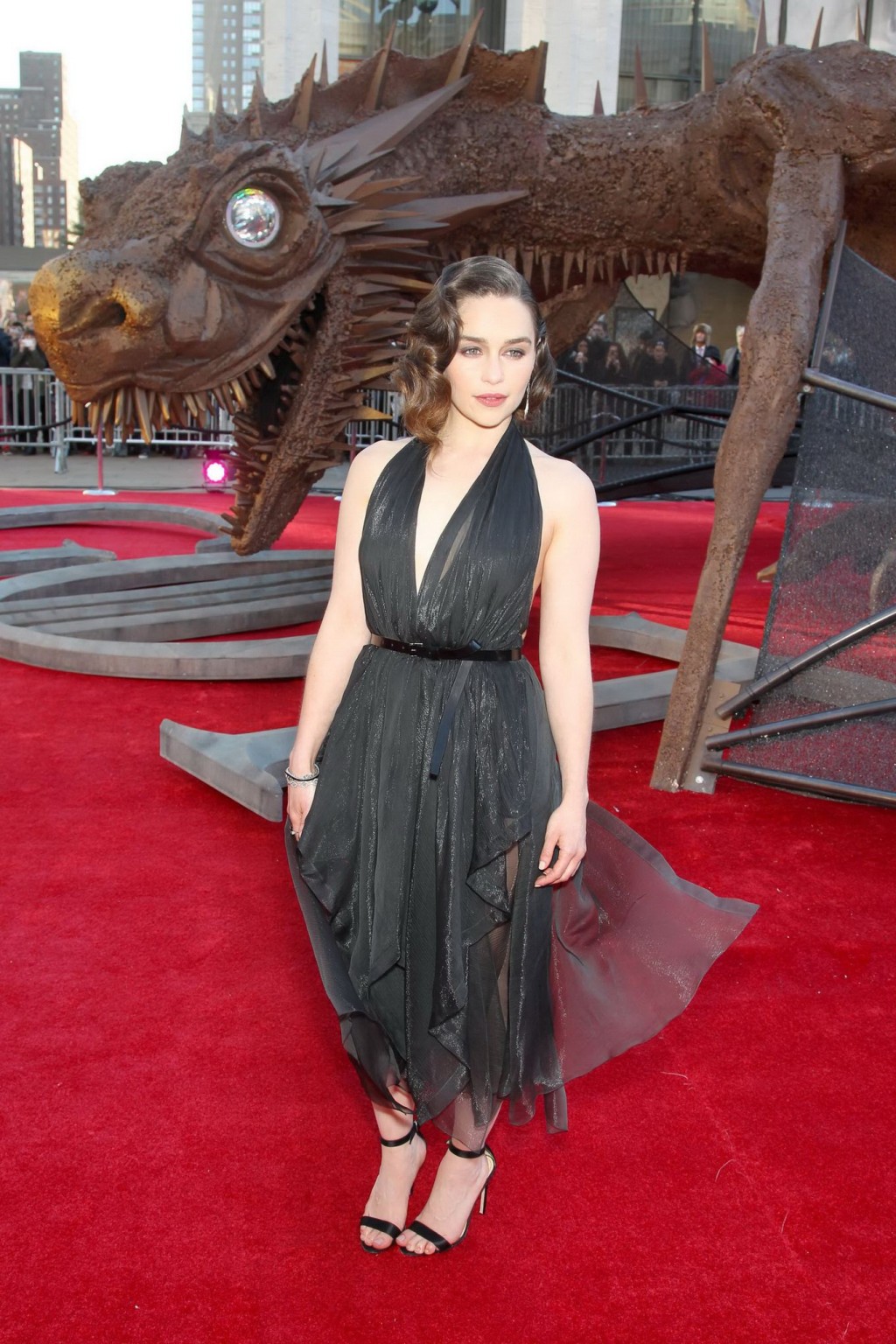Emilia Clarke braless wearing black partially see-through dress at the Game of T #75201441