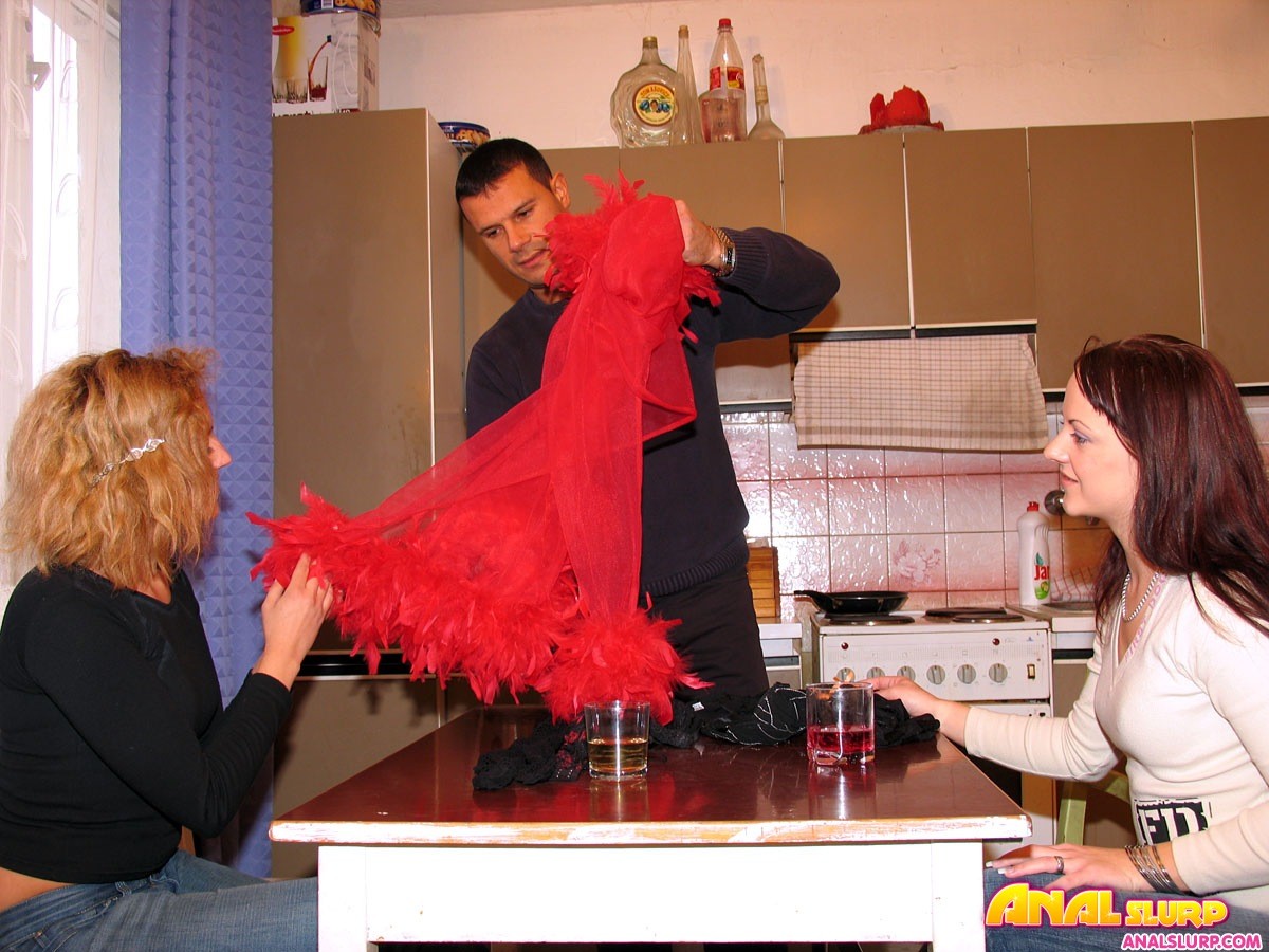 Guy blows a load in her ass and the other cleans it all up #69153883