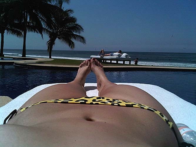 Kim Kardashian exposing huge boobs in bikini top on private photos #75274906