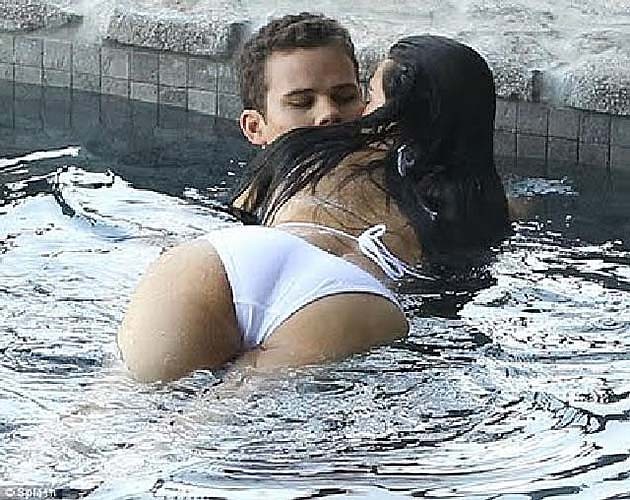 Kim Kardashian exposing huge boobs in bikini top on private photos #75274930