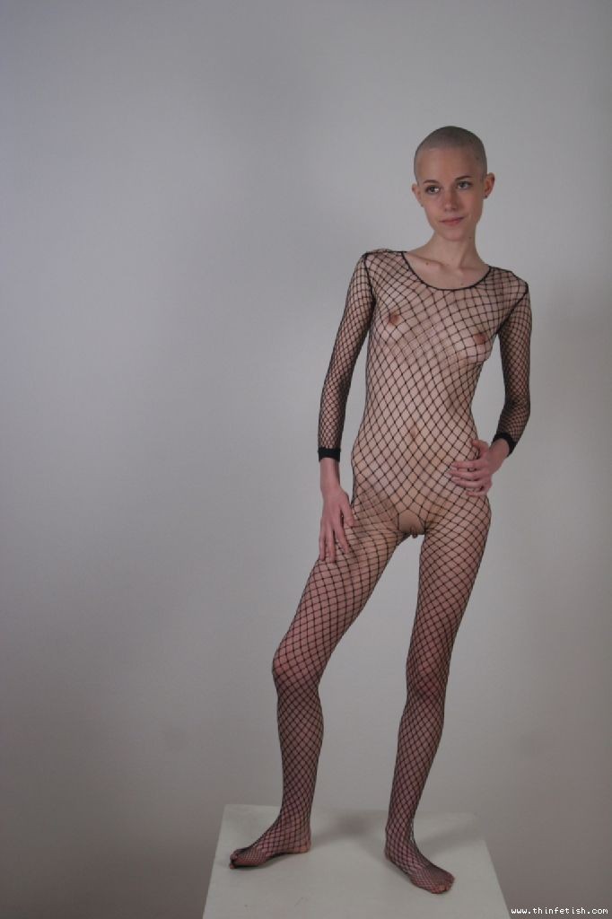 Skinny petite girl in fishnet #76496600