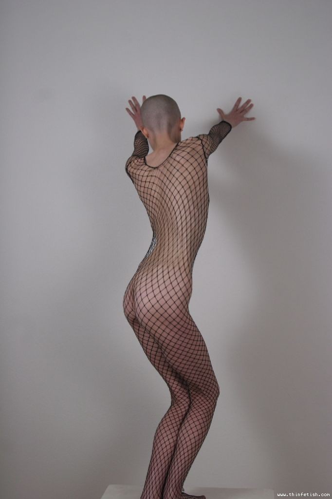 Skinny petite girl in fishnet #76496603