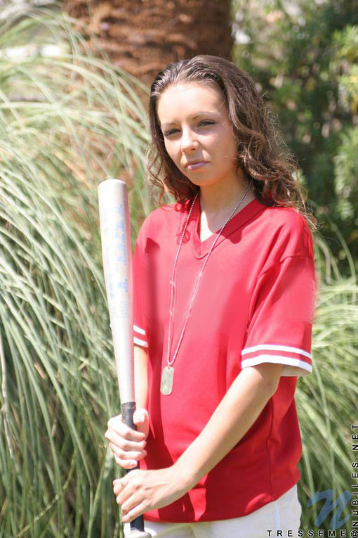 Hottie hangs out outside doing a little batting practice before getting out of h #78785986