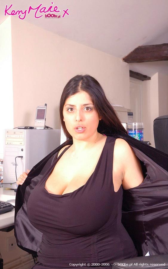 Busty secretary Kerry Marie showing off her massive natural boobs #73076368