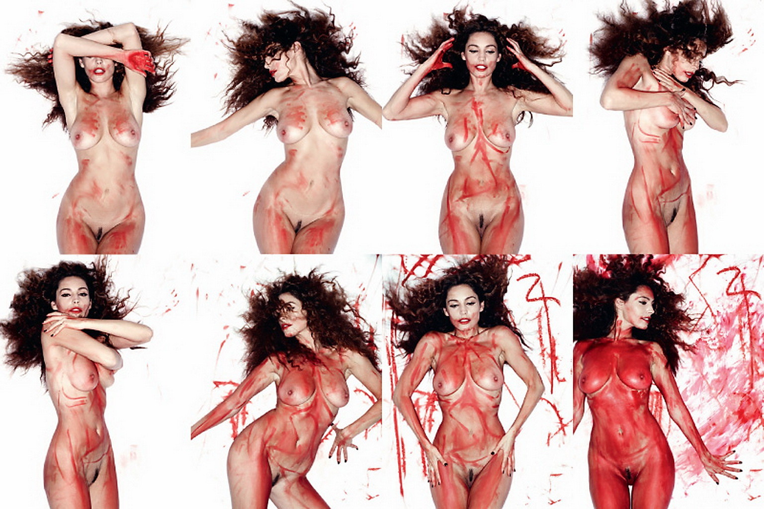 Kelly Brook showing her boobs  pussy covered in blood for Exhibition Magazine ph #75317833