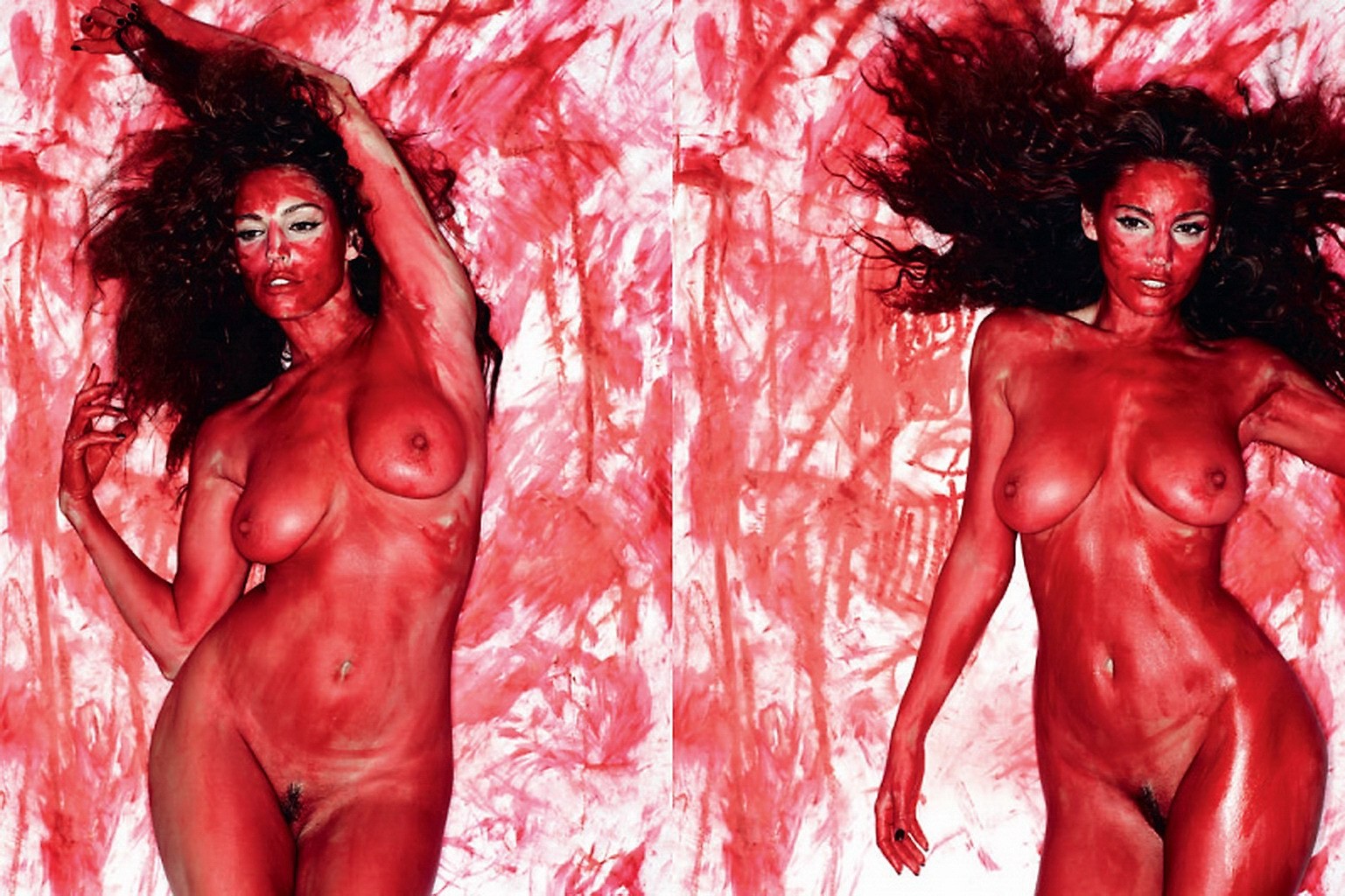 Kelly Brook showing her boobs  pussy covered in blood for Exhibition Magazine ph #75317842