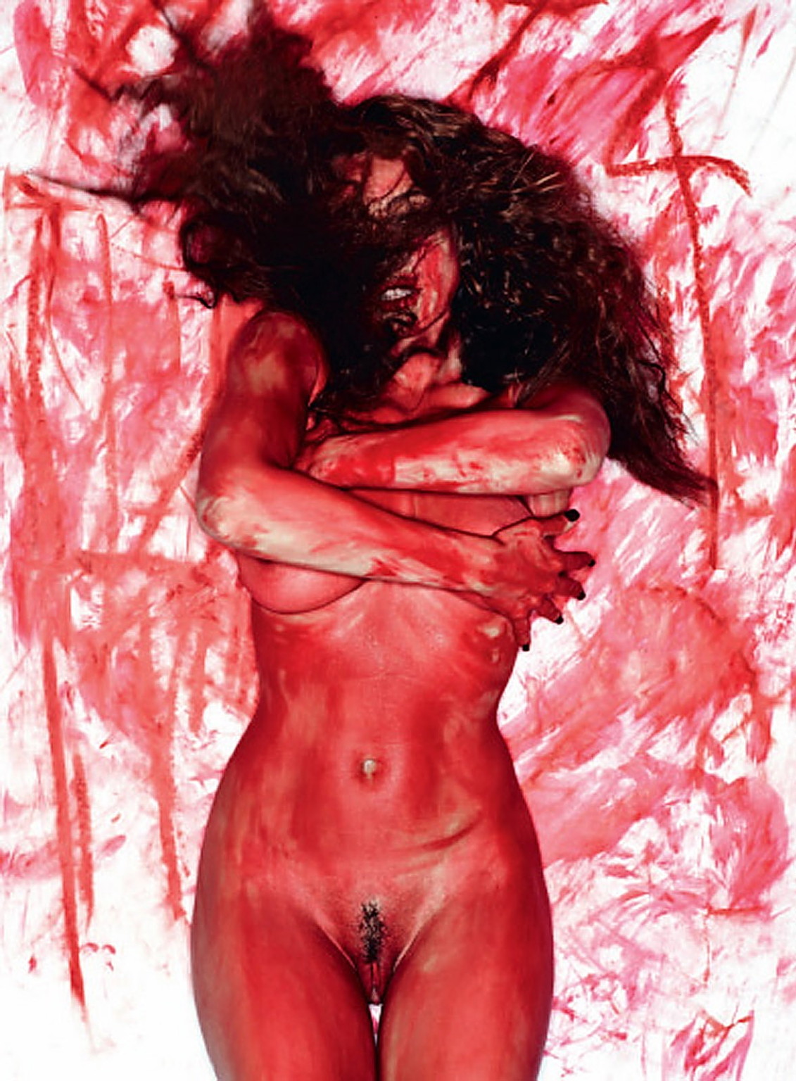 Kelly Brook showing her boobs  pussy covered in blood for Exhibition Magazine ph #75317853