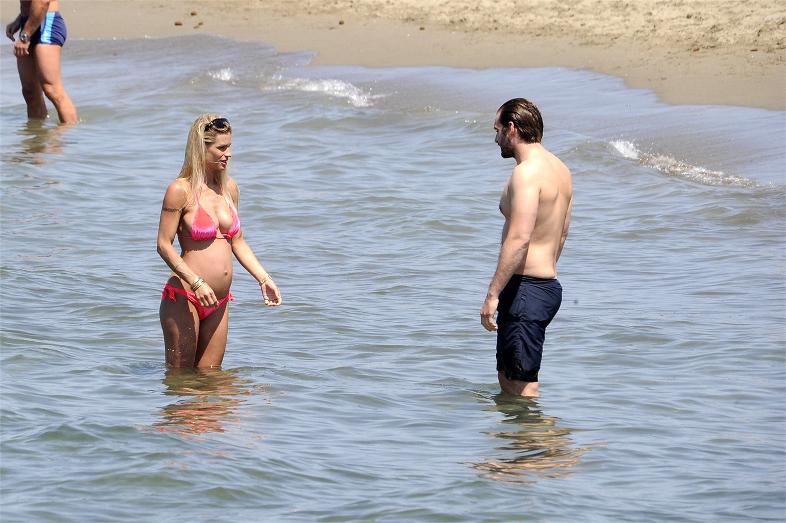 Michelle Hunziker pregnant wearing a bikini on the beach in Forte dei Marmi, Ita #75227902