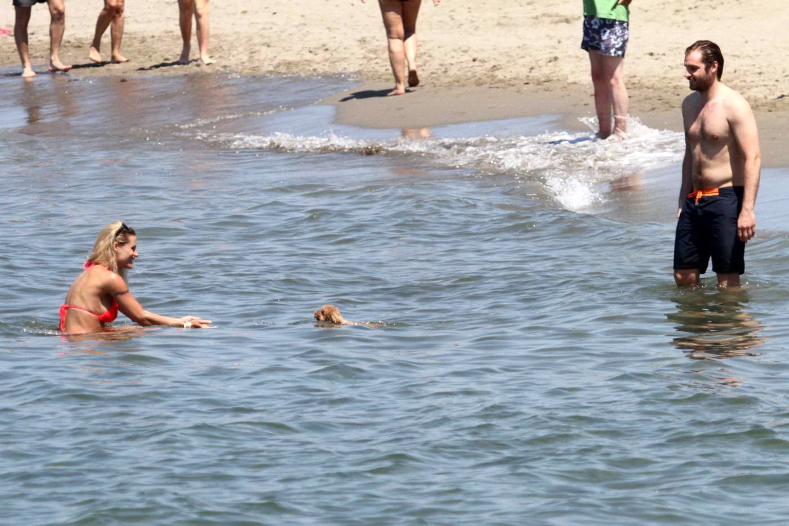 Michelle Hunziker pregnant wearing a bikini on the beach in Forte dei Marmi, Ita #75227919