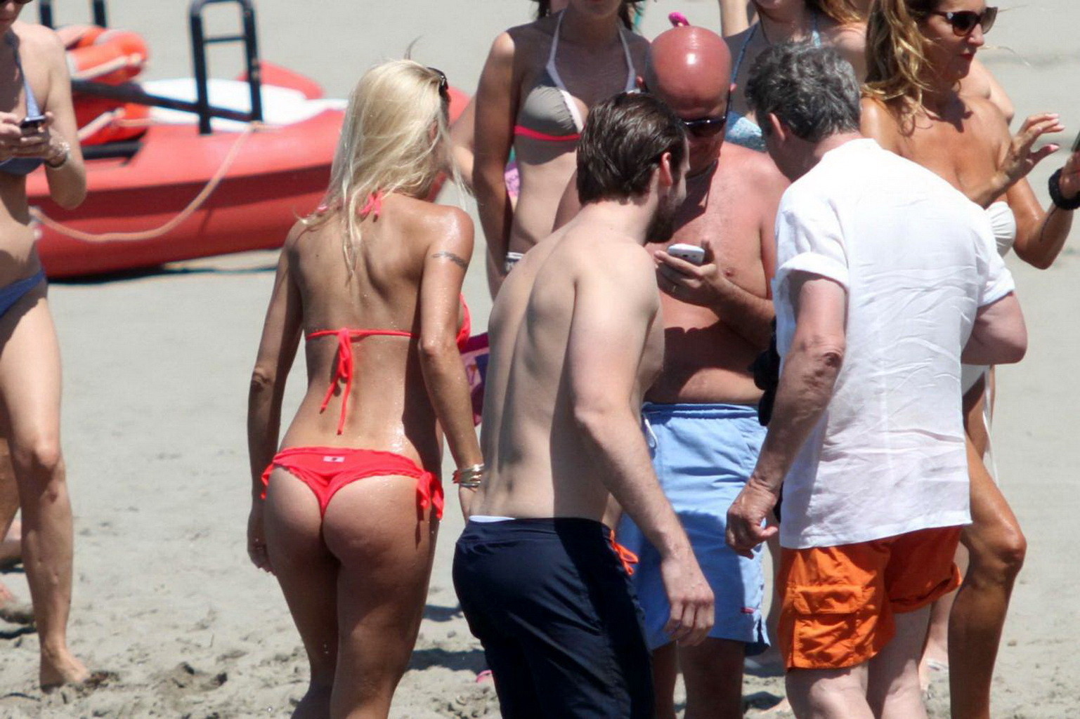Michelle Hunziker pregnant wearing a bikini on the beach in Forte dei Marmi, Ita #75227924