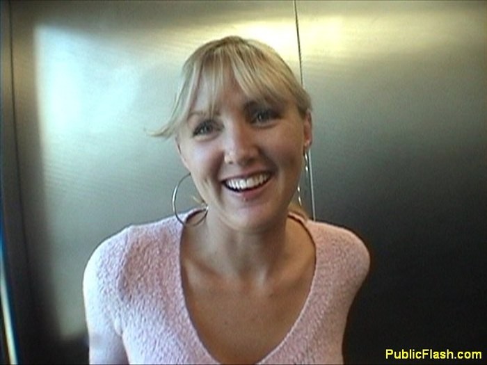 Busty Blonde Flashes Big Tits n Pussy on Elevator #78924736