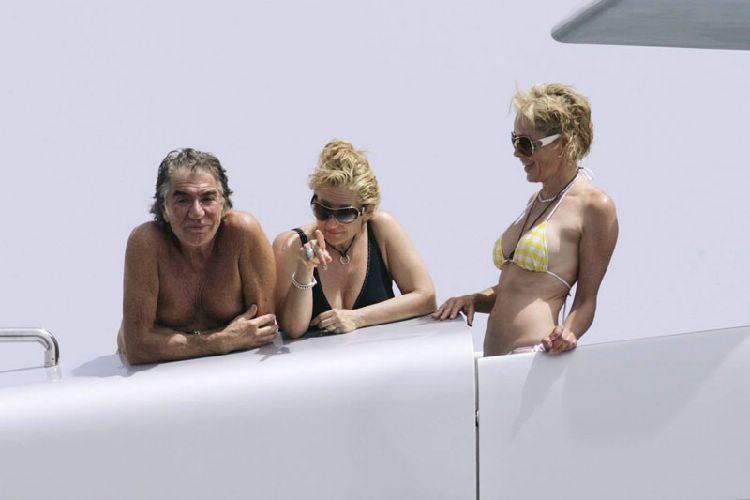 Sharon Stone topless in a bikini at the beach in these pics #75380732