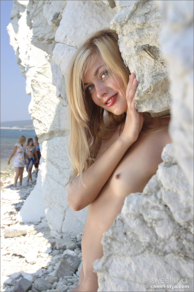 Hot teen Sweet Lilya strips off bikini in chalk hills #73141770