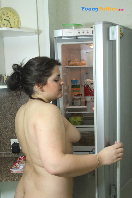 Naked teenage plumper hits the kitchen by night #71771041