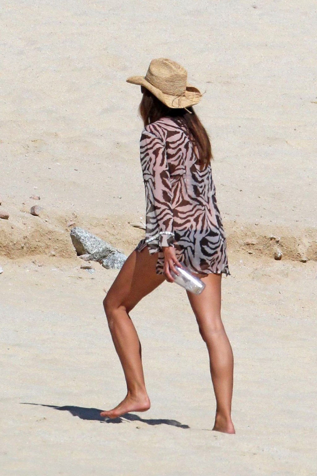 Cindy Crawford wearing bikini  see-through beach dress in Mexico #75277438