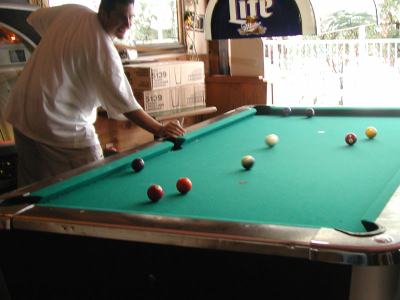 Blond with ripe knockers playing pick-up pool. #67730139