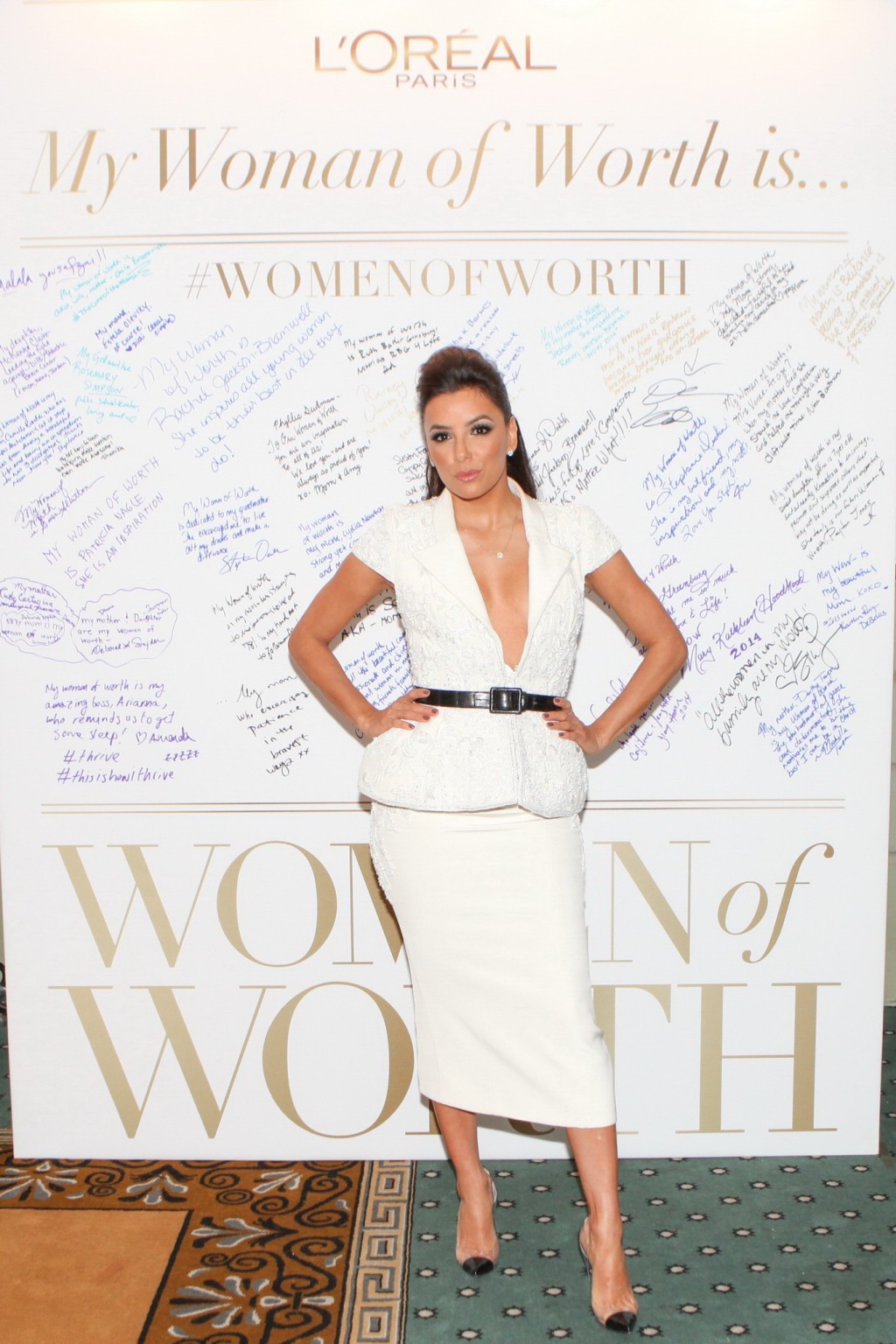 Eva Longoria braless showing cleavage at the 9th Annual Women of Worth Awards in #75179445