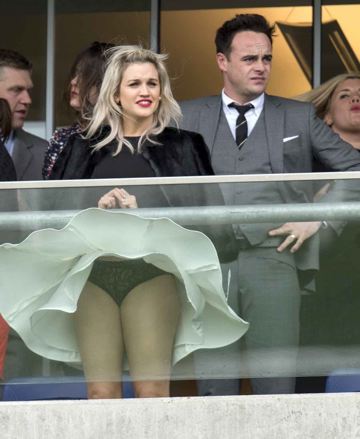 Ashley Roberts flashing her black panties at The Princes Countryside Fund Raceda #75169126