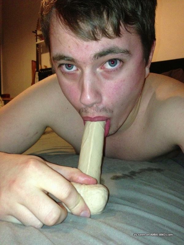 Collection of an amateur twink sucking his dildo #76915413