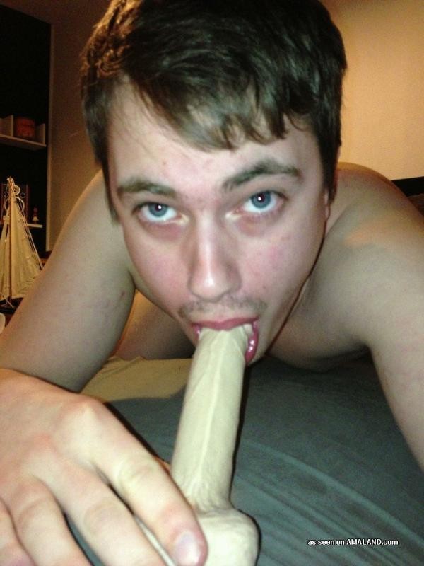 Collection of an amateur twink sucking his dildo #76915419