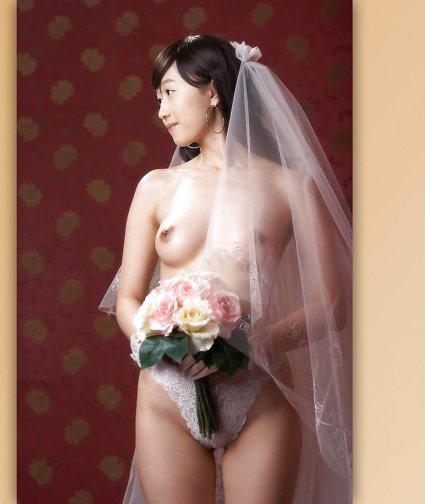 hot asian bride in white stockings image