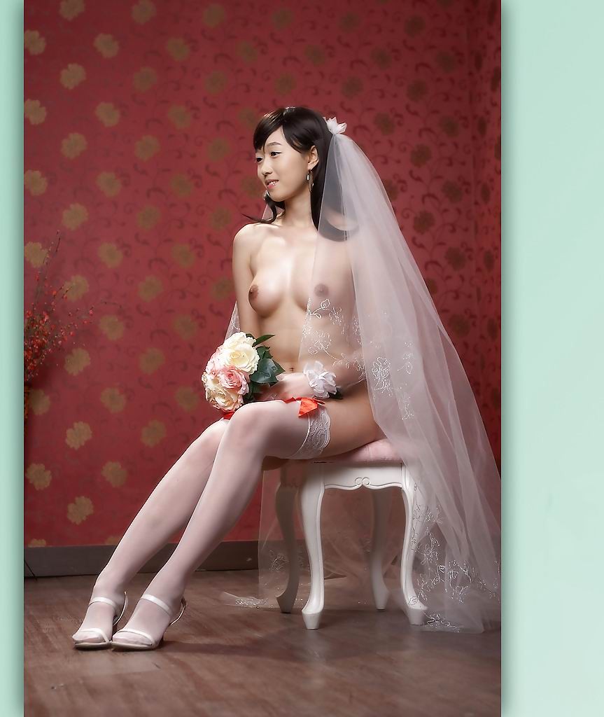 hot asian bride in white stockings #69741806