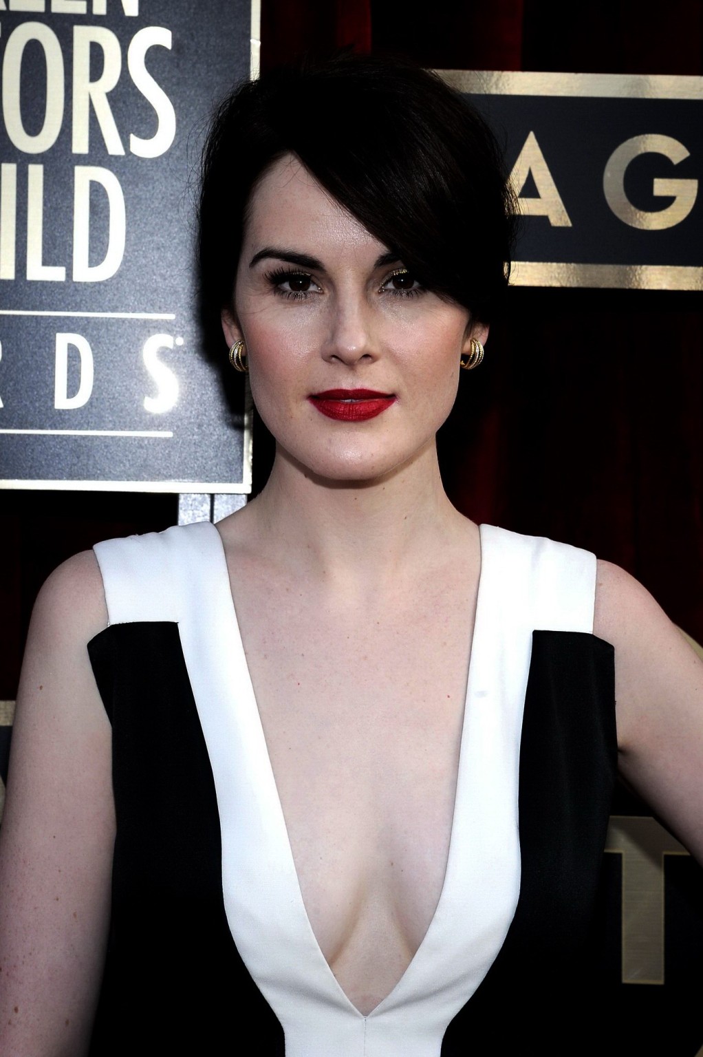 Michelle Dockery showing huge cleavage at the 20th Annual SAG Awards in LA #75207168