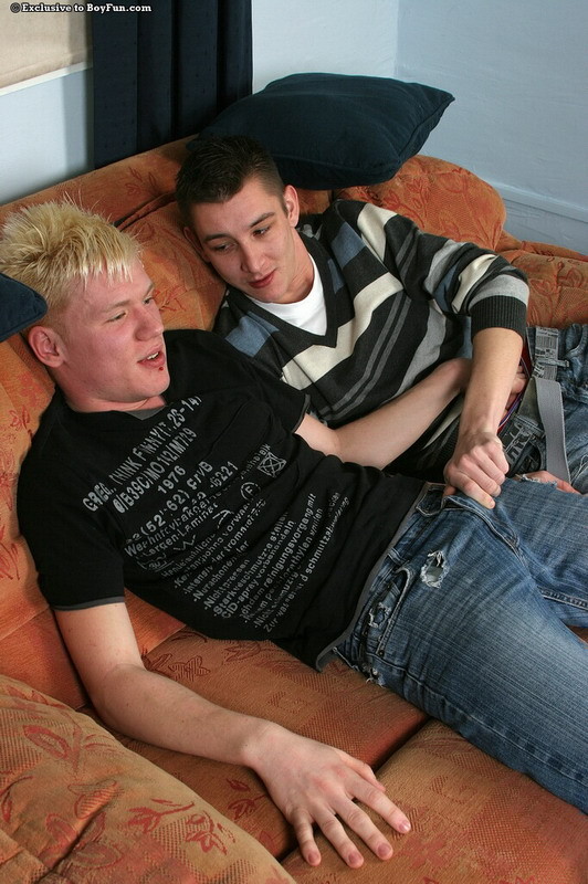 ソファーに座っている2人のゲイのフェラチオとファッキング
 #76988248