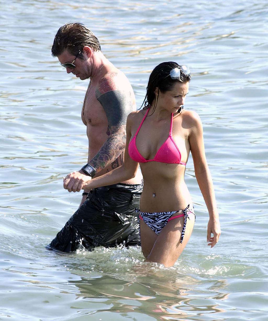 Jessica Jane Clement in bikini on beach with her boyfriend #75345940