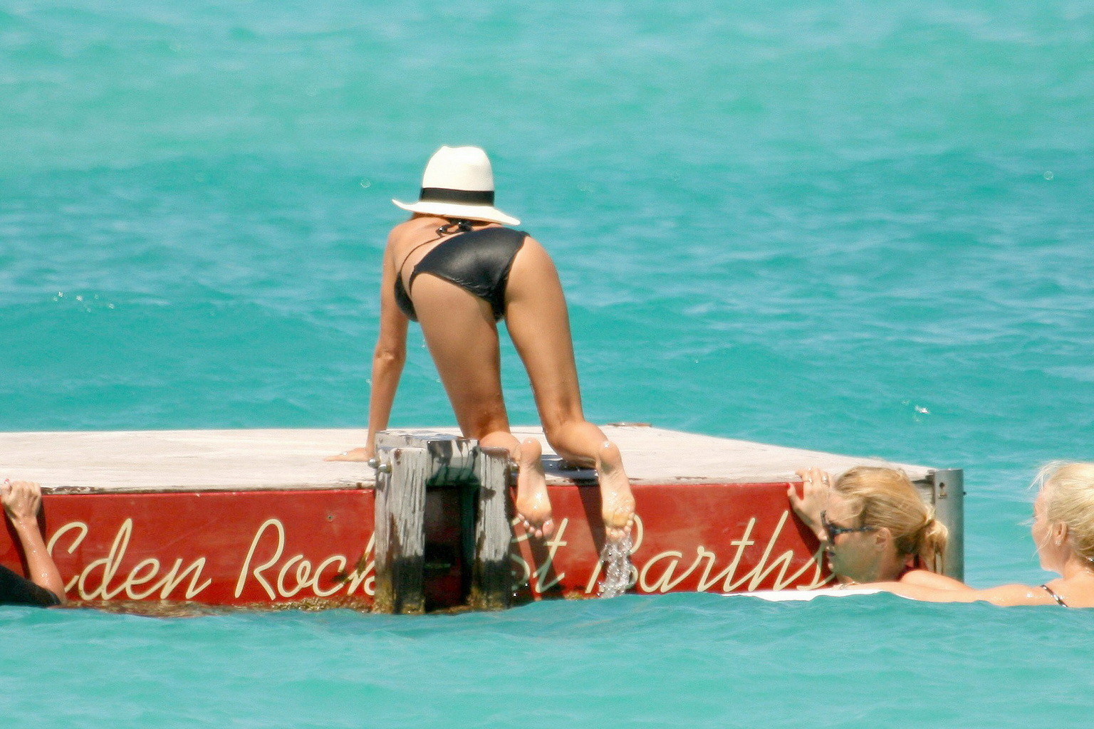 Nicole Richie wearing a sexy black bikini on a beach in St. Barts #75235492