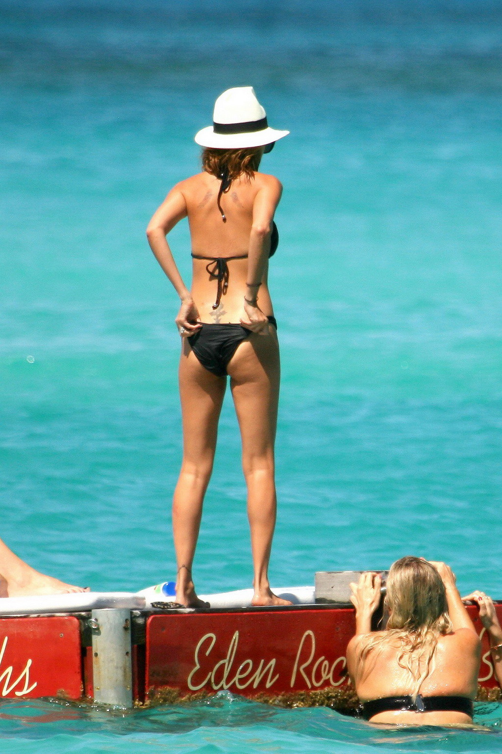 Nicole Richie wearing a sexy black bikini on a beach in St. Barts #75235508
