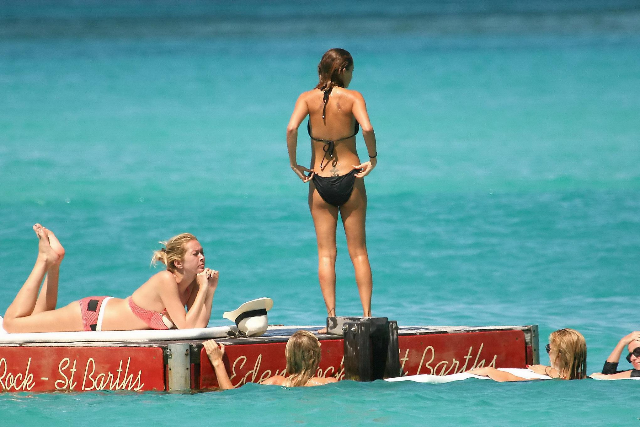 Nicole Richie wearing a sexy black bikini on a beach in St. Barts #75235529
