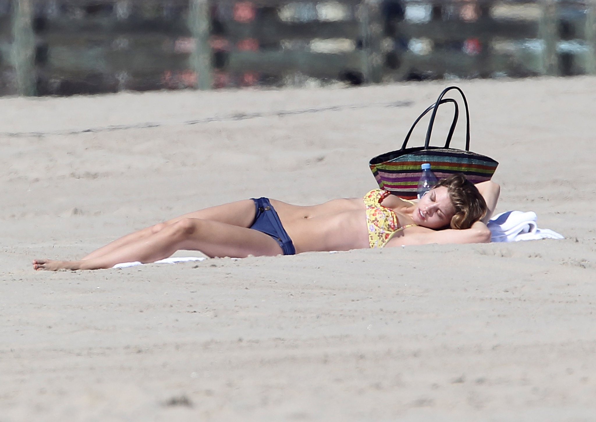 AnnaLynne McCord shows off her ass wearing old fashion bikini on a beach in Cali #75272623