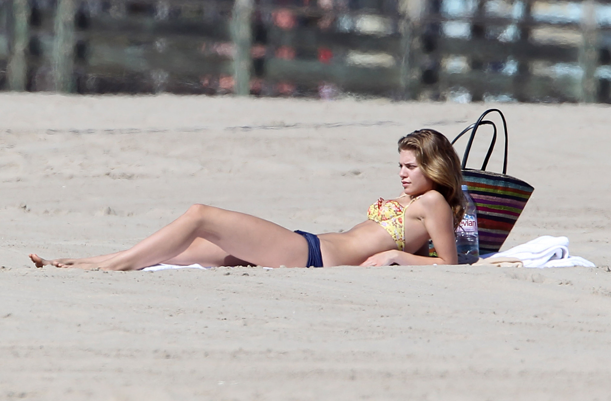 AnnaLynne McCord shows off her ass wearing old fashion bikini on a beach in Cali #75272704