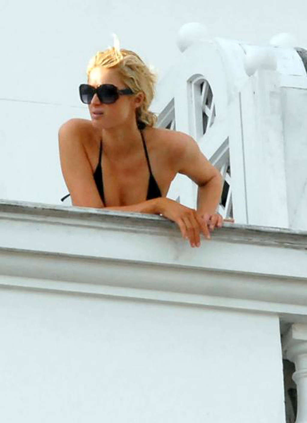 Paris Hilton enjoying on pool in topless very hot photos #75356483