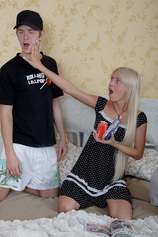 Petite blonde russian teen banged by two guys #78753027