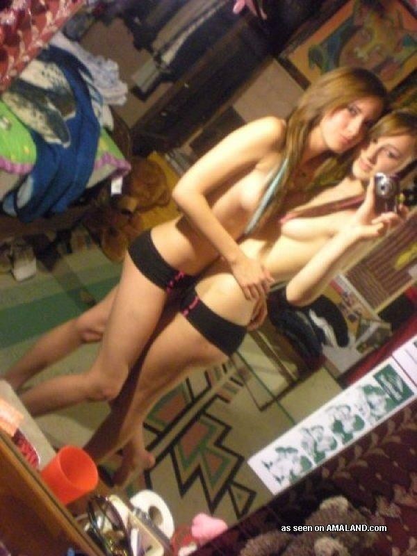 Selection of two naughty chicks posing naked at home #75691298