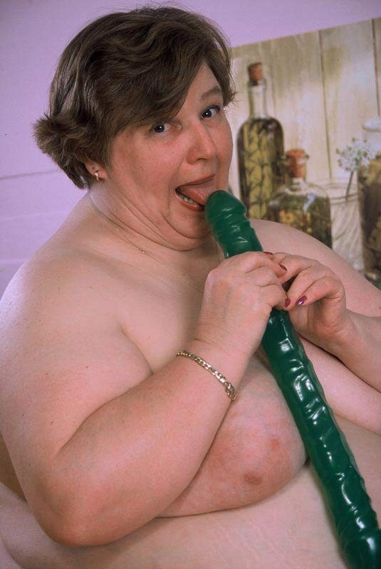 Bbw granny with a big dildo in her huge ass #71865523