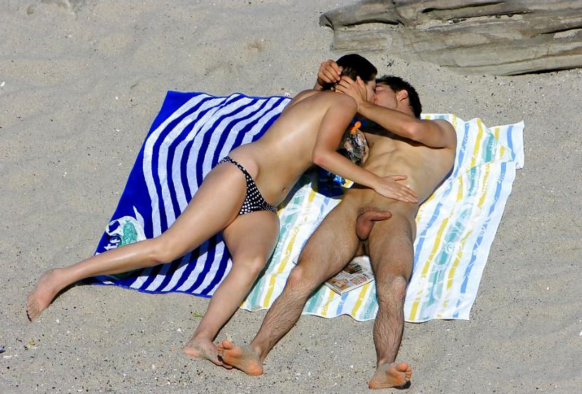 Two nudist friends get an even tan at the beach #72244000