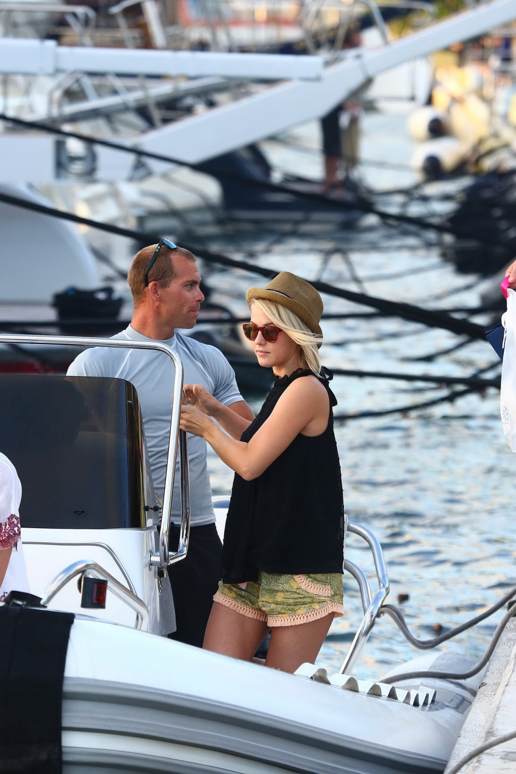 Julianne Hough wearing skimpy shorts  overall top while on vacation in St Barts #75244592